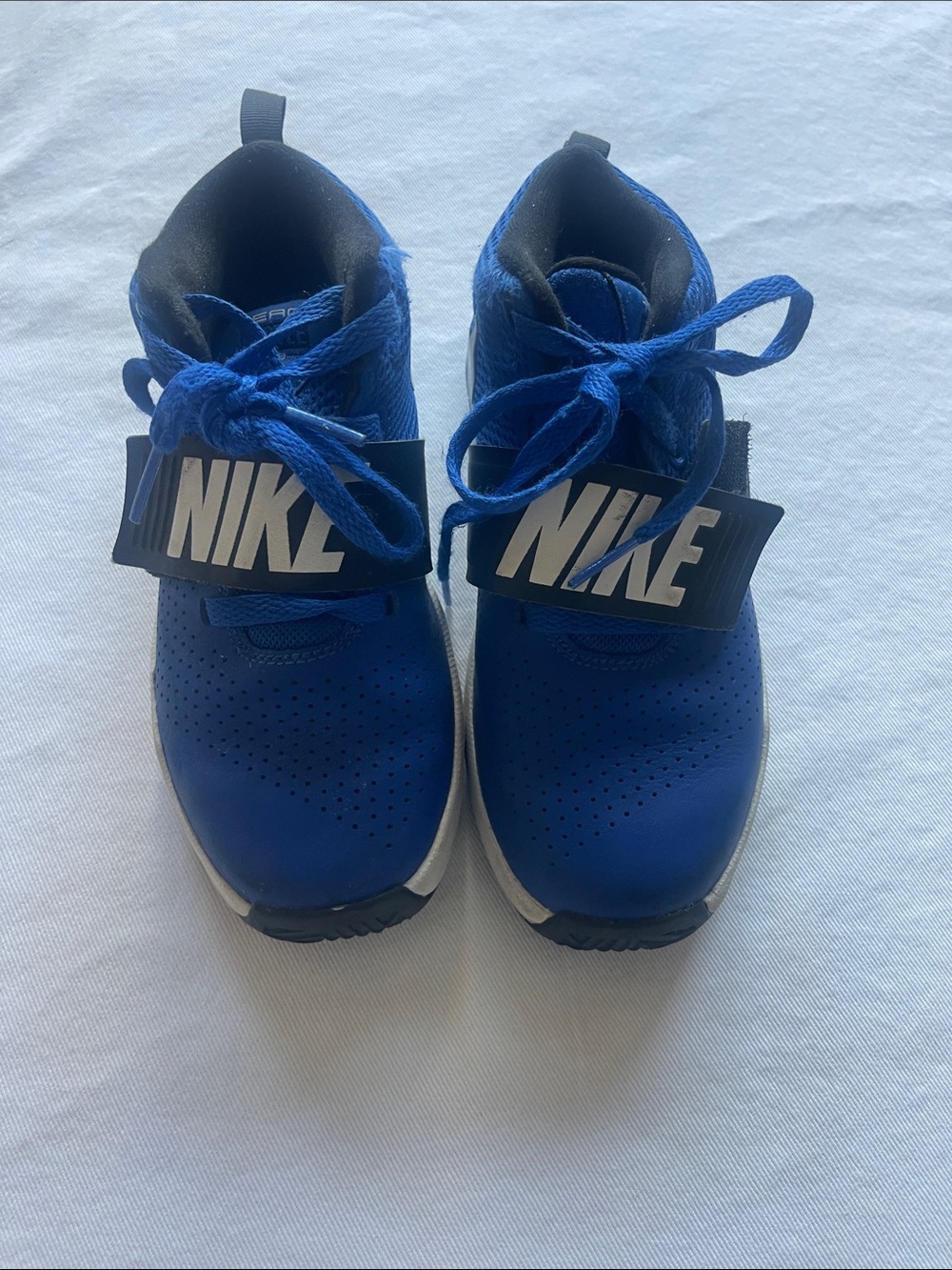 NEW Nike Size 1.5 Kids Royal Blue Strap & Lace Sneakers